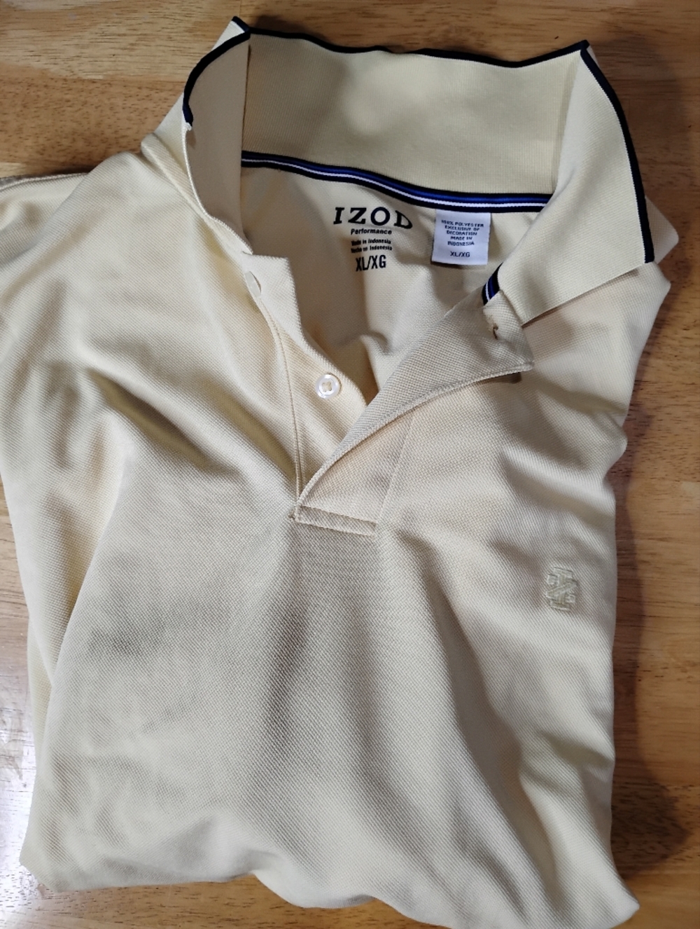 Izod Pale Yellow Polo with Contrast Trim